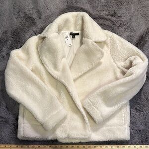 Banana Republic Sherpa open-front Biker coat Jacket warm  Size M